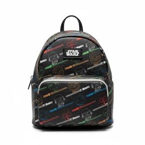 Star Wars Pop Black Mini Backpack with Colorful Characters Design Light Saber